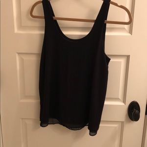 Ann Taylor black tank with silk underlay